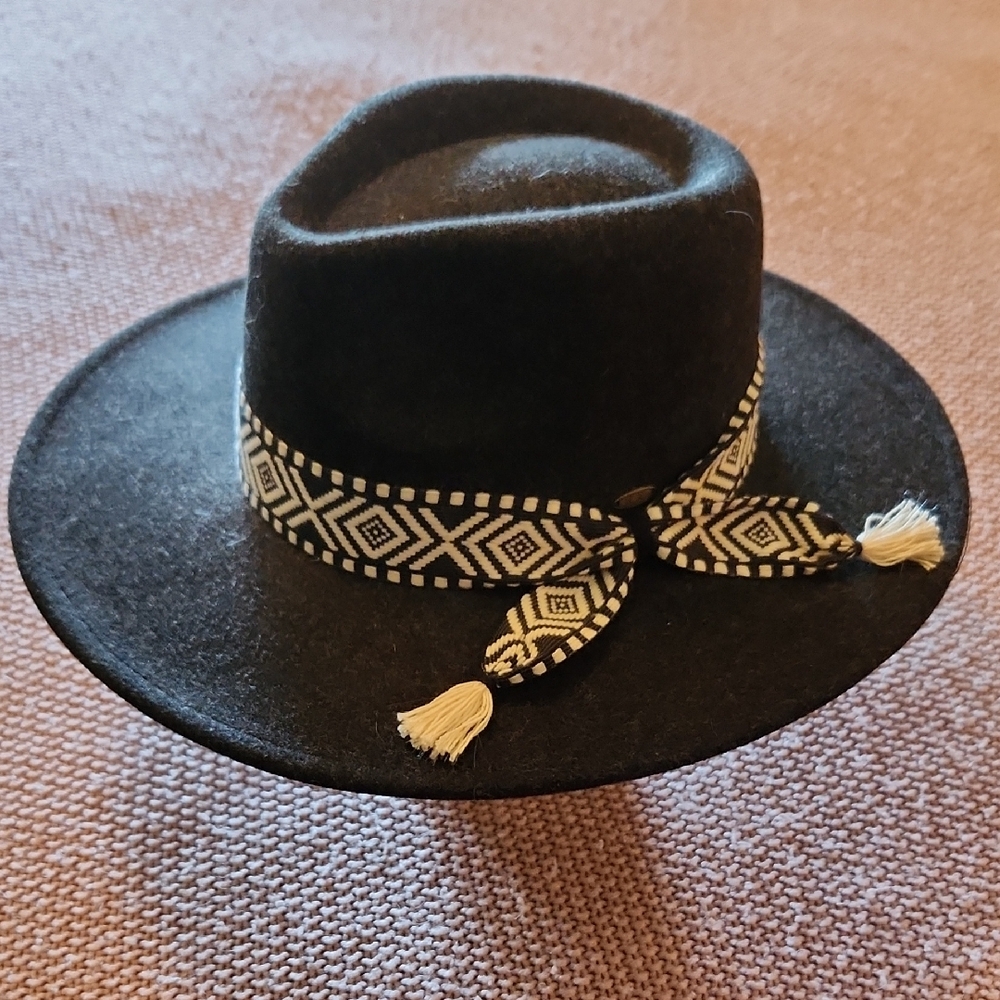C.C Charcoal Gray Wide Brim Hat w/adjustable straps